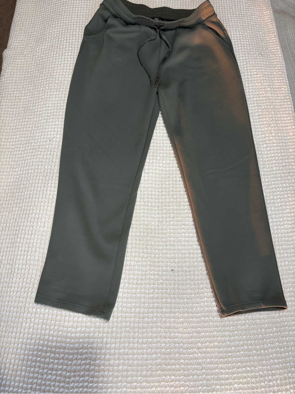 Women's Olive Green Jogger Pants - Stretch Drawstring Waist
